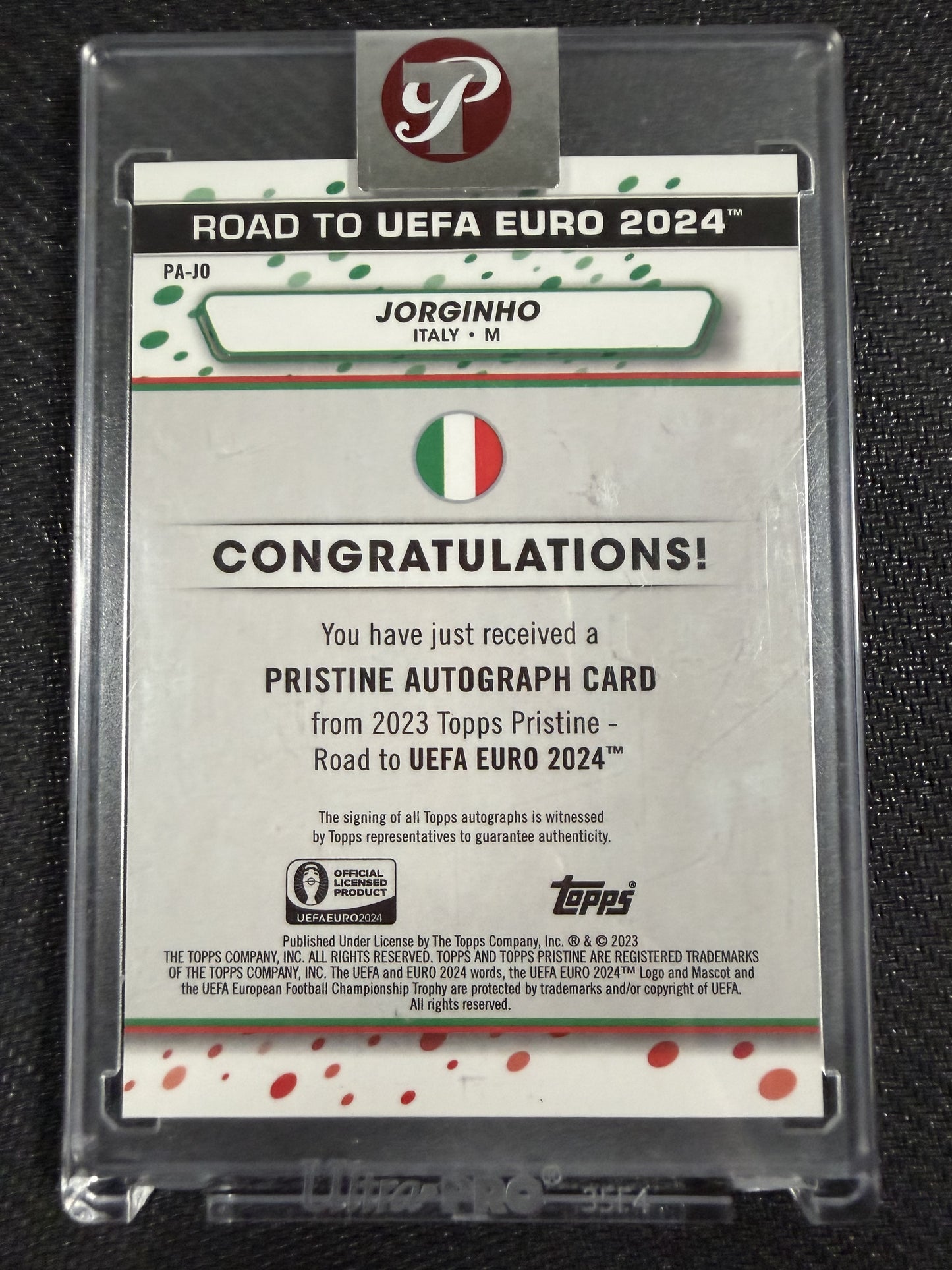 Topps Pristine UEFA Euro 2024 - Jorginho Autograph Italy