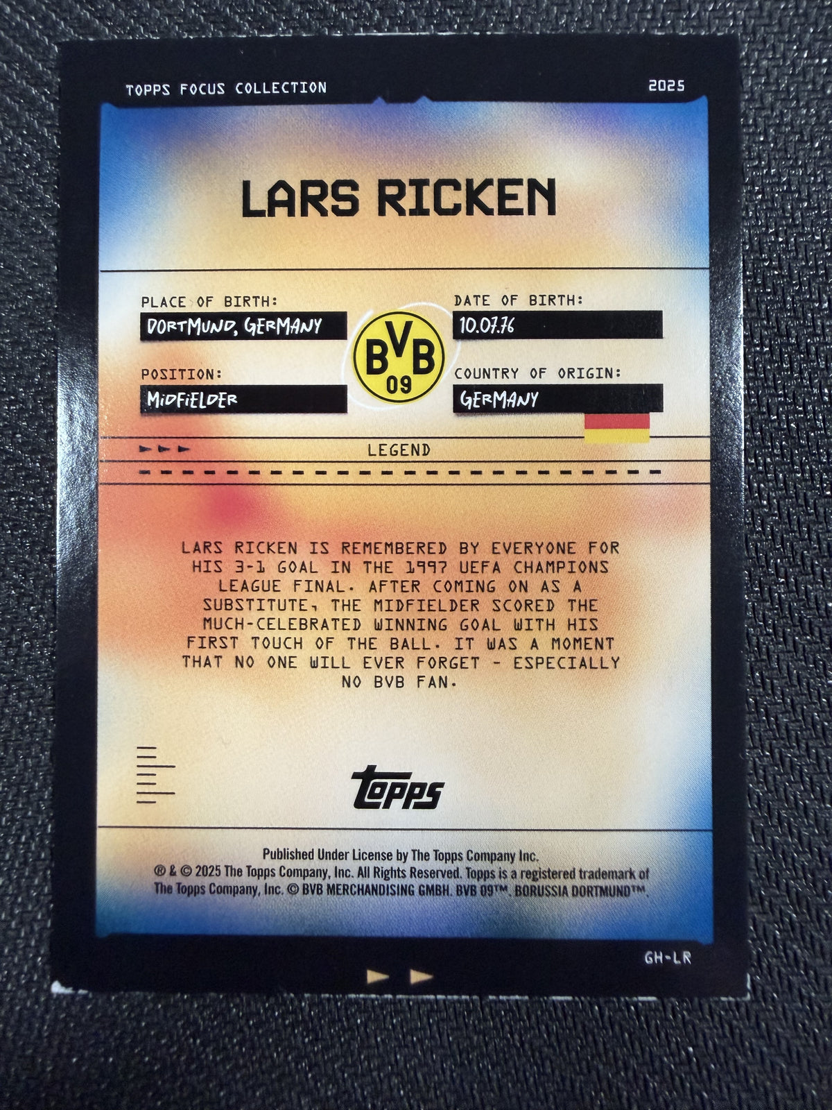 Topps Focus 2025 - Lars Ricken Borussia Dortmund /50