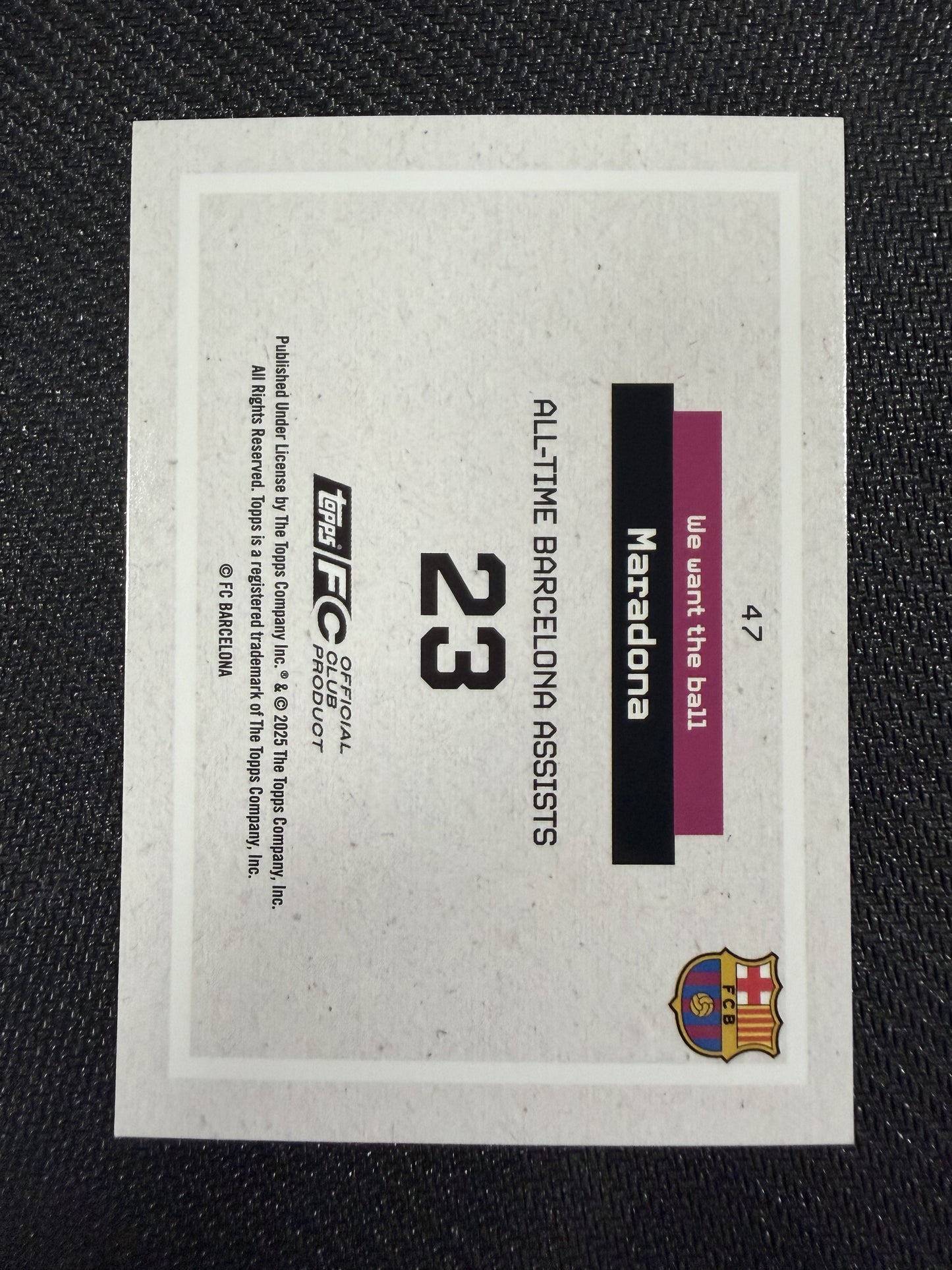 Diego Maradona Topps FC Barcelona 2024/25 Mojo Foil Refractor Card Legend