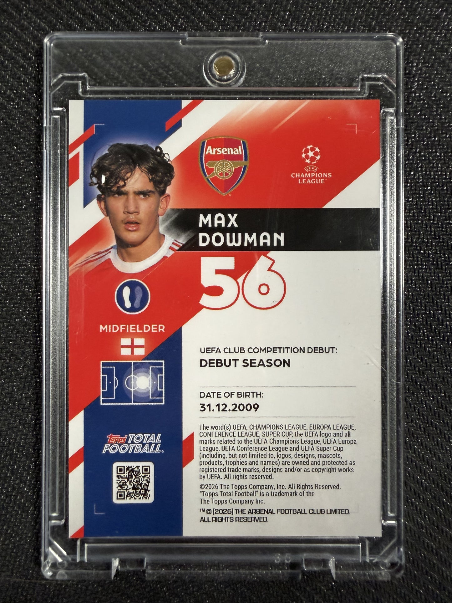 Max Dowman /99 RC Topps 2025/26 - Rookie - FC Arsenal London