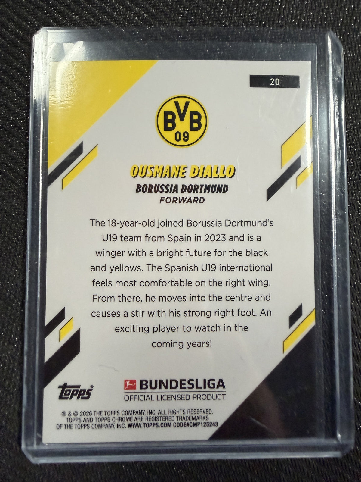 Ousmane Diallo RC /99 Topps Chrome Bundesliga 25/26 BVB Borussia Dortmund