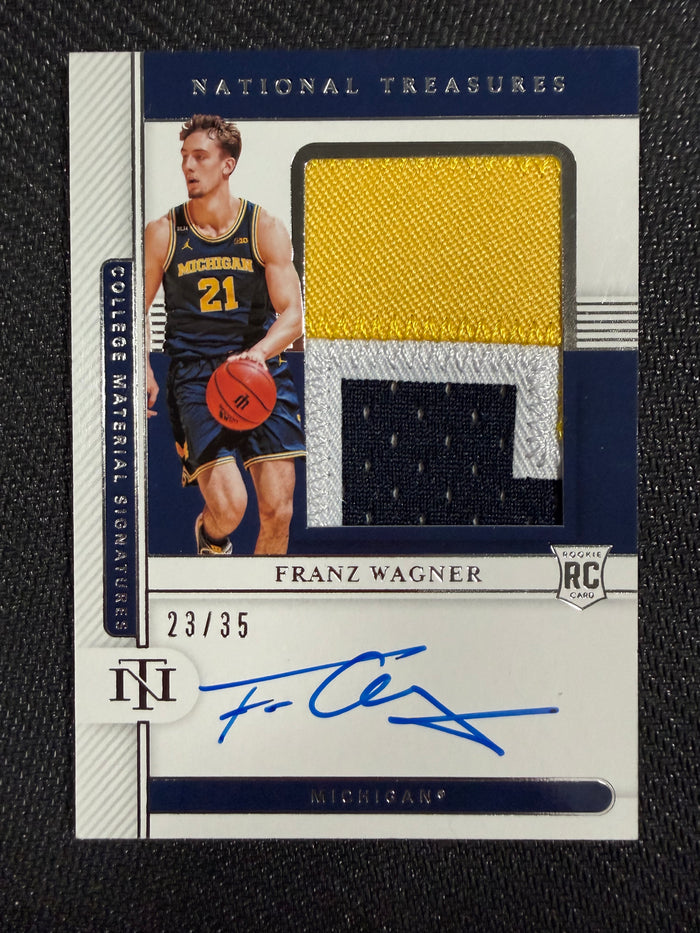 2021 Panini National Treasures Franz Wagner Rookie Patch Auto /35 Playerworn