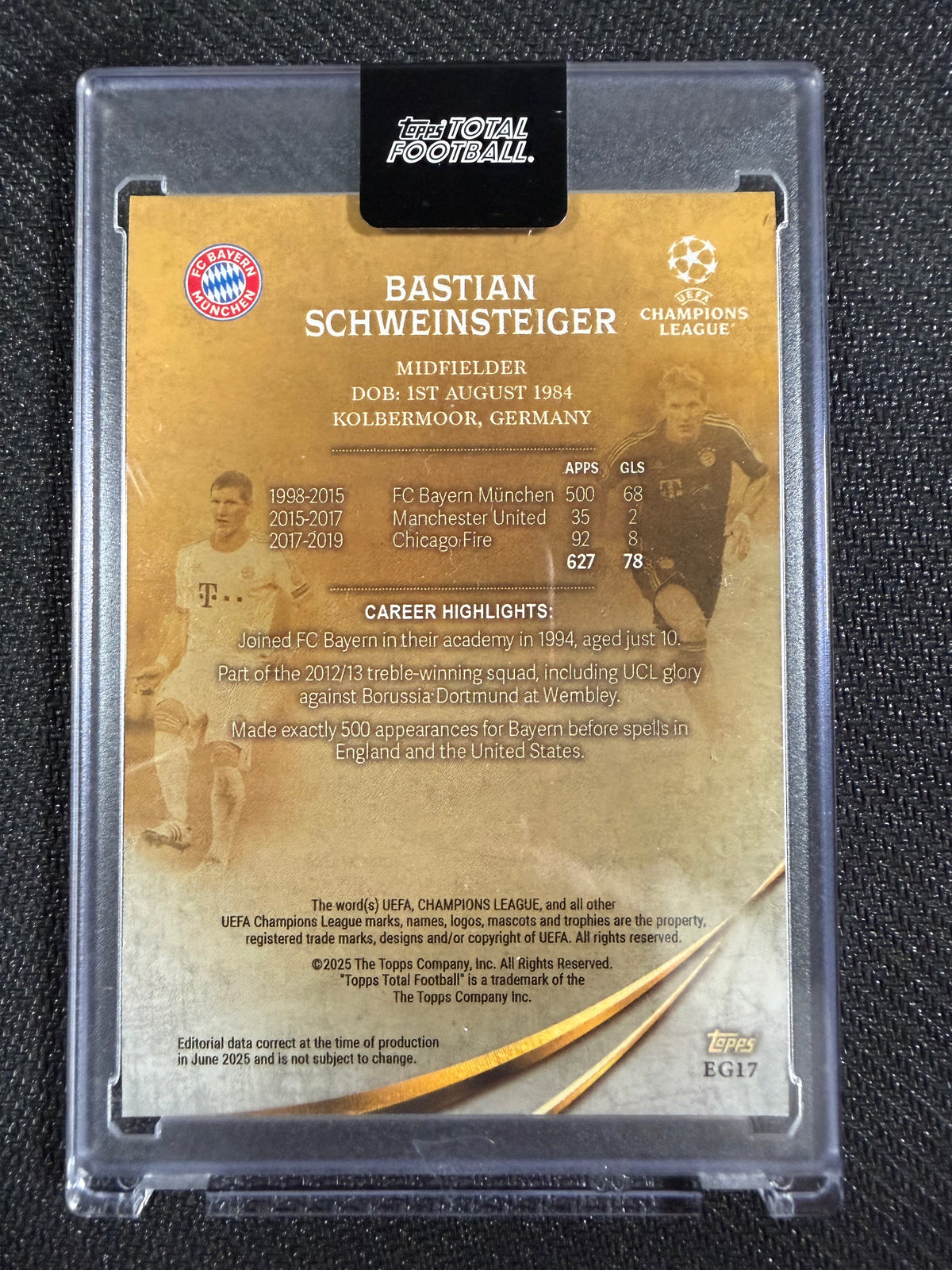 Topps Total Football Bastian Schweinsteiger Eternal Gold /50