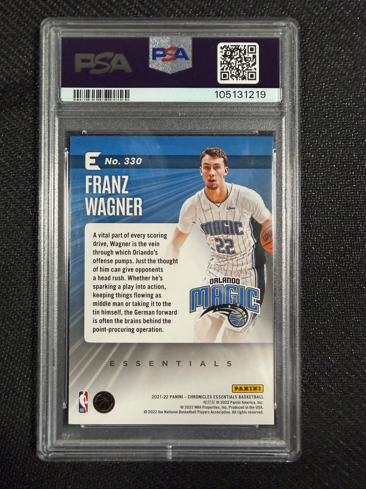 Franz Wagner /88 2021 Panini Chronicles Asia Red #330 PSA10 RC Orlando Magic POP1