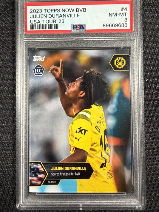 Topps Now BvB USA Tour 2023 - Julian Duranville PSA 8