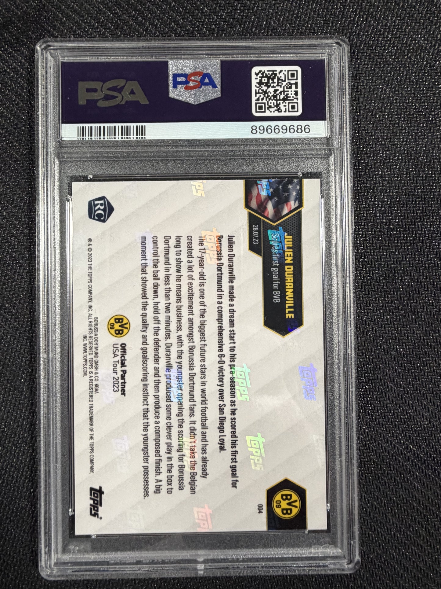 Topps Now BvB USA Tour 2023 - Julian Duranville PSA 8