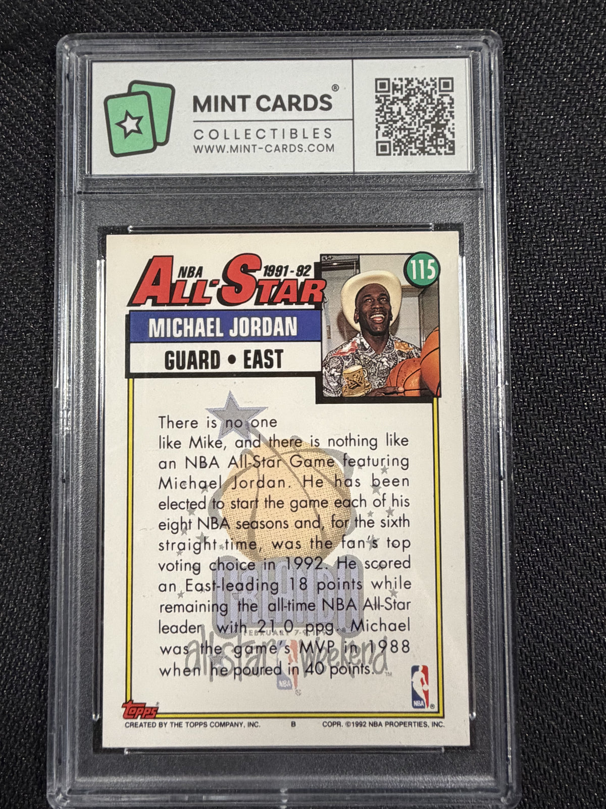 1992 Topps All-Star - Michael Jordan Graded 8