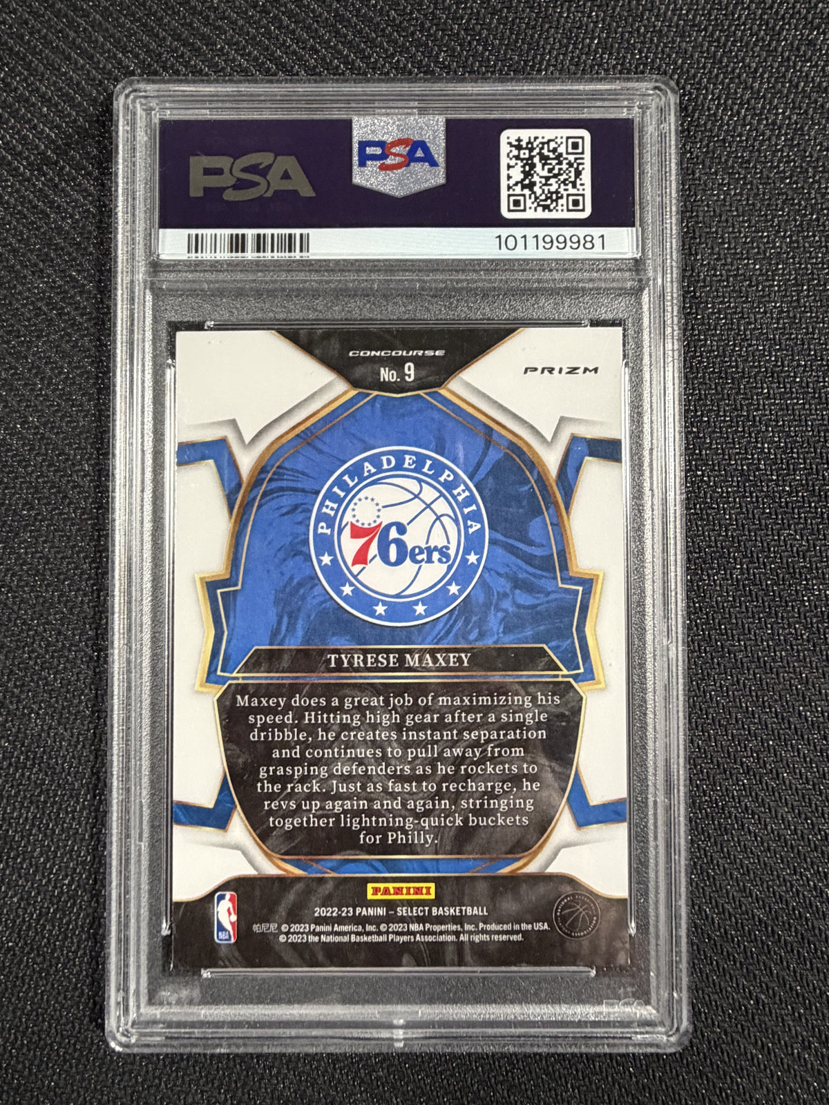 Panini Select 2022 - Tyrese Makey PSA 9 Blue Prizm