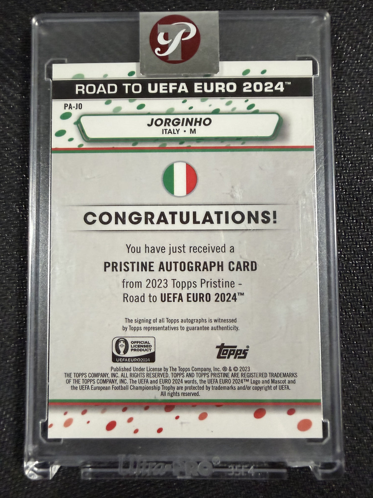 Topps Pristine UEFA Euro 2024 - Jorginho Autograph Italy