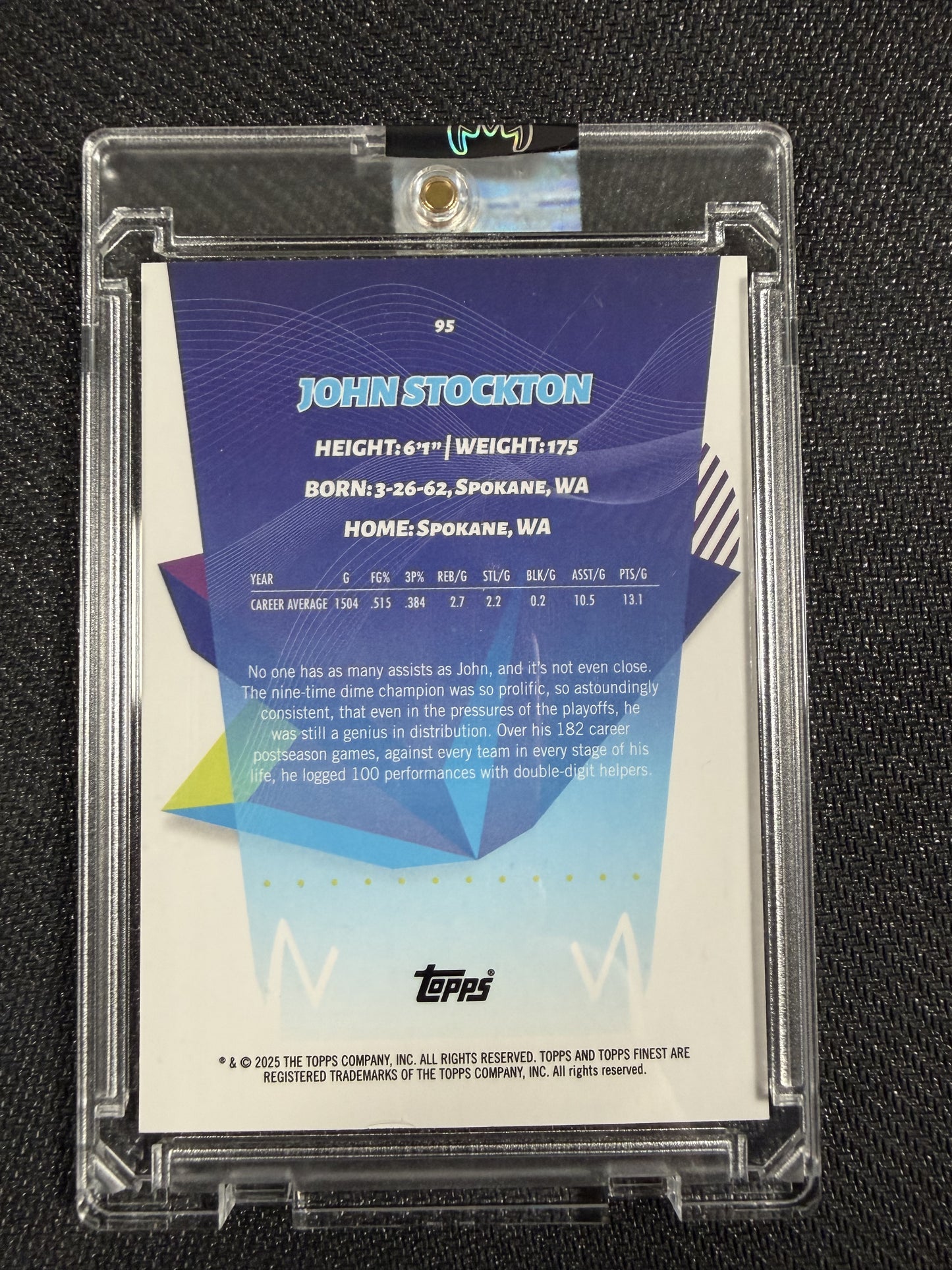 John Stockton Topps Finest Gold Geometric Refractor /50 #25/50 Utah Jazz SSP