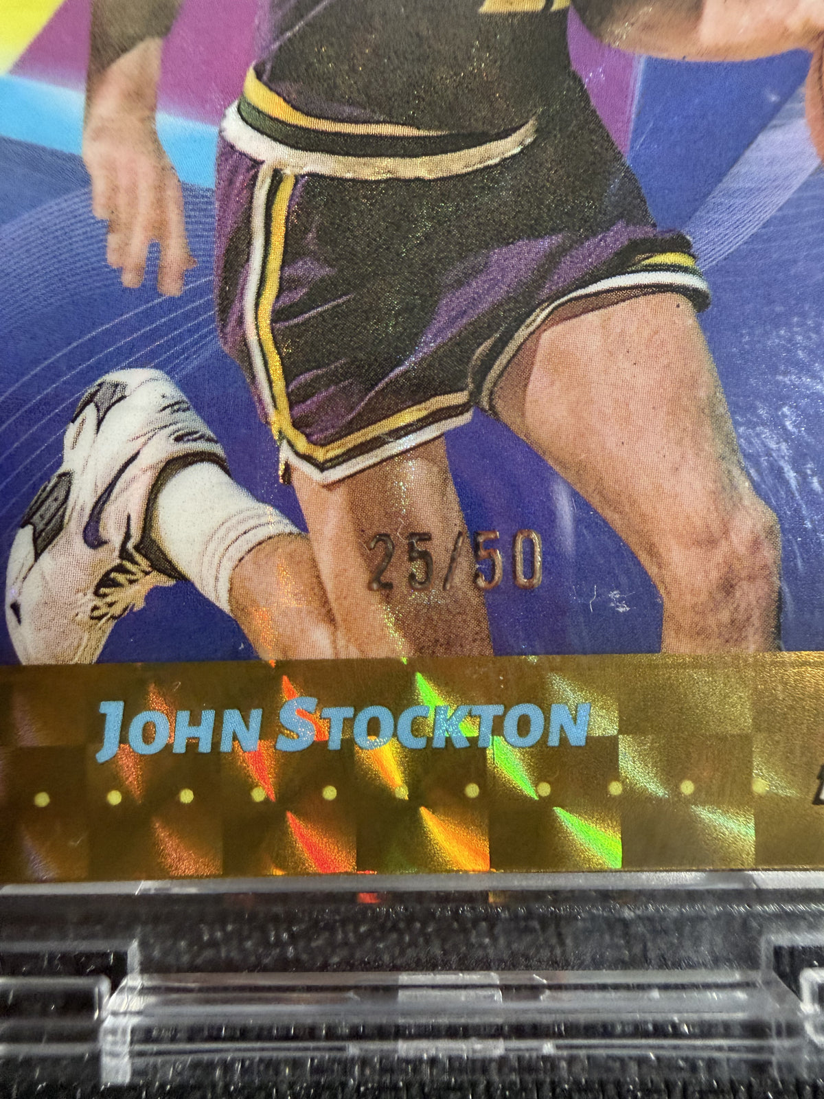 John Stockton Topps Finest Gold Geometric Refractor /50 #25/50 Utah Jazz SSP