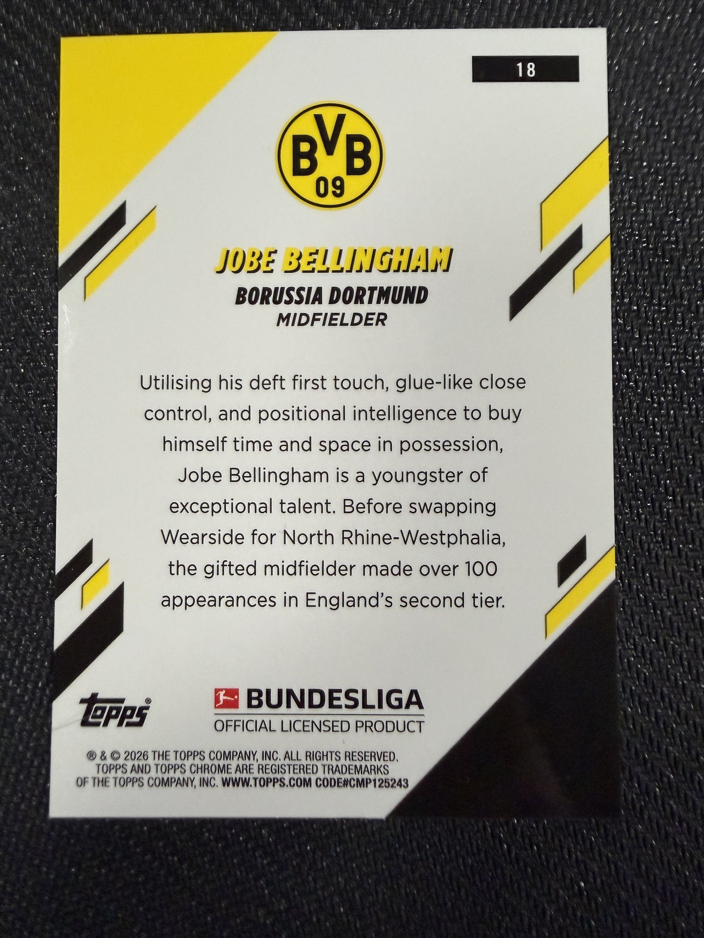 Topps Chrome Bundesliga 25/26 - Jobe Bellingham RC /150 - Borussia Dortmund, BVB - Blue Sparkle