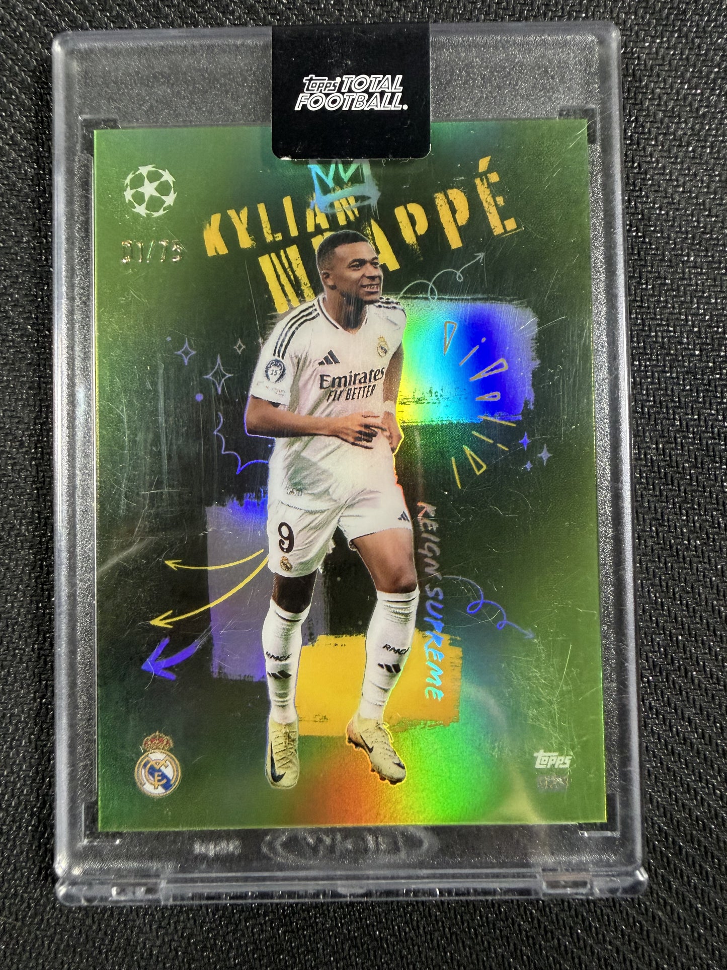 Topps Total Football Kylian Mbappe 01/75 Reign Supreme Real Madrid