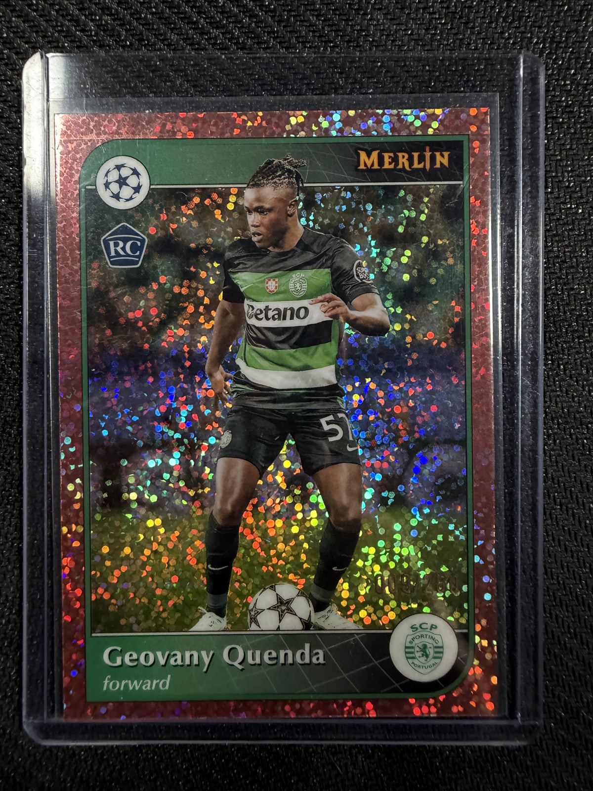 Topps Merlin Uefa Champions League Geovany Quenda Rose Gold Refractor /250 (RC)