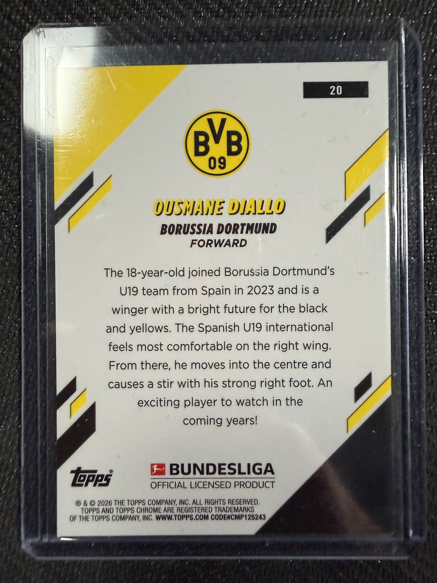 Ousmane Diallo RC /150 Topps Chrome Bundesliga 25/26 BVB Borussia Dortmund