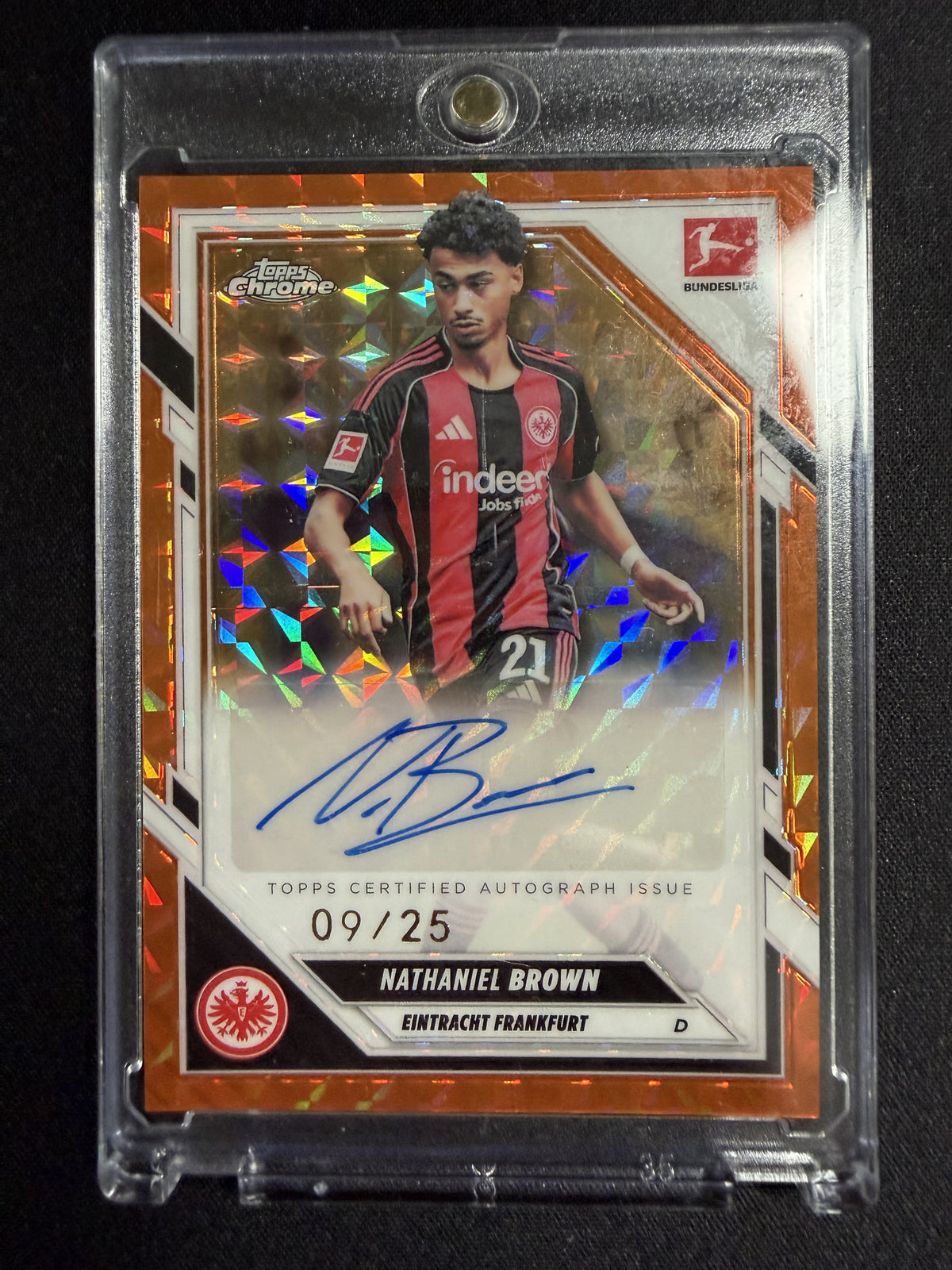 NATHANIEL BROWN 2026 TOPPS CHROME BL AUTO 09/25 Geometric EINTRACHT FRANKFURT