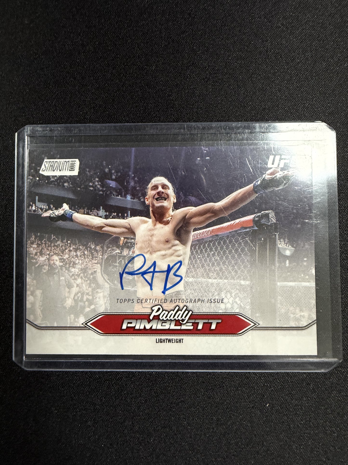 Topps UFC Stadium Club Chrome Paddy "The Baddy" Pimblett On Card Autogramm 2025